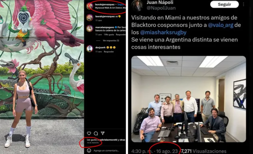 El 16 de agosto, Vázquez y Nápoli se encontraban en Miami.