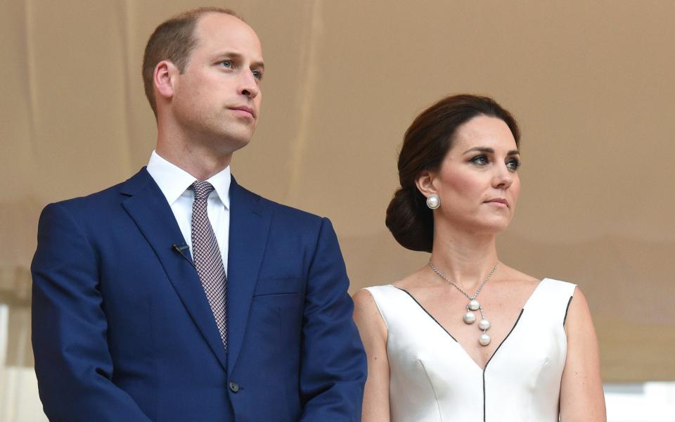 The Duchess with Prince William at the reception - Credit: PAP