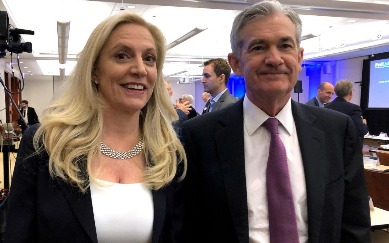 Lael Brainard with Jerome Powell, the Fed chairman, in 2019