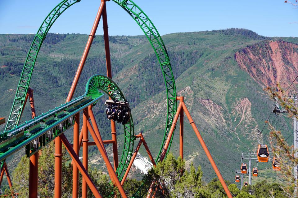 The Defiance rollercoaster is pictured at Glenwood Caverns Adventure Park in Glenwood Springs, Colorado.