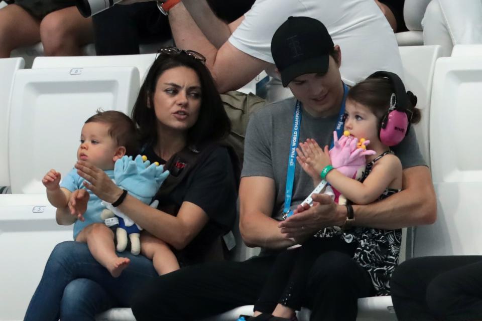 Mila Kunis and Ashton Kutcher used a smart crib to soothe their baby to sleep. (Photo: Getty Images)