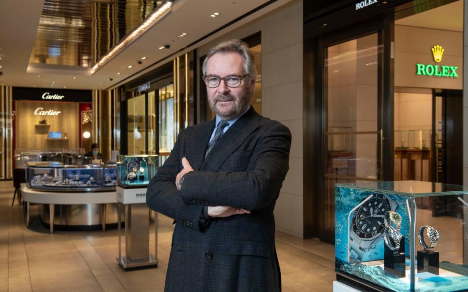 Brian Duffy of Watches of Switzerland at its store on Regent Street, London