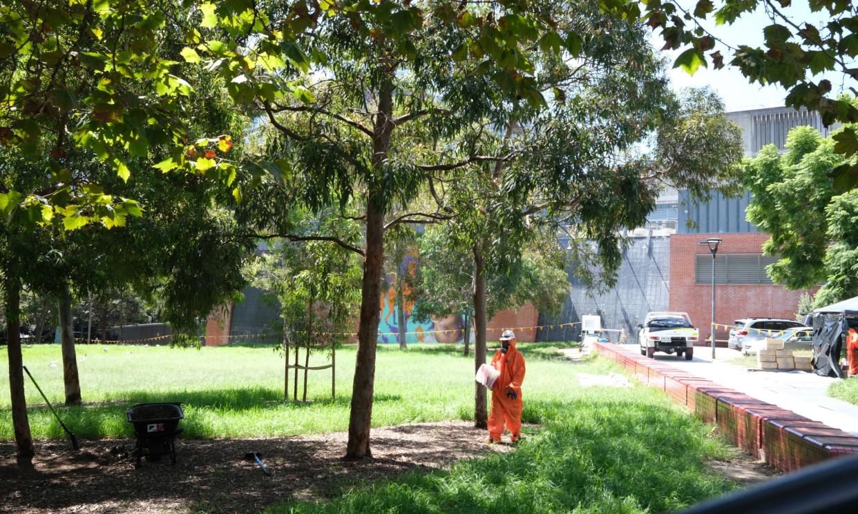 <span>Asbestos-contaminated mulch being removed from a park in Sydney’s Surry Hills last week. The Minns Labor government says loopholes in environmental laws need to be fixed.</span><span>Photograph: Blake Sharp-Wiggins/The Guardian</span>