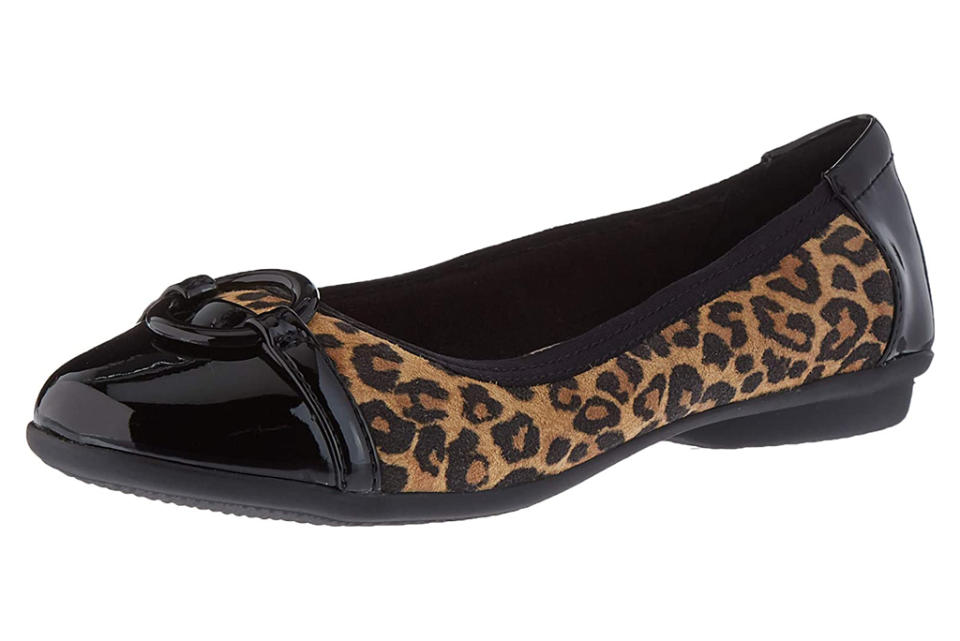 Clarks, leopard-print ballet flats