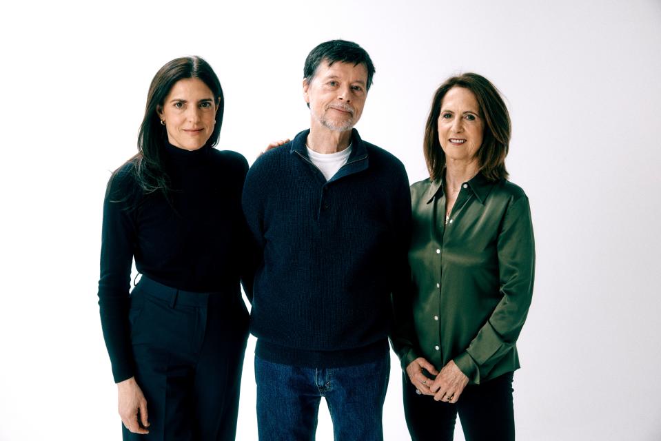 The team behind Florentine Films: Sarah Botstein (left), Ken Burns and Lynn Novick.