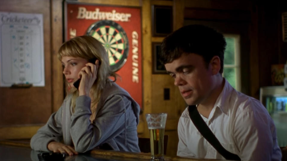 Michelle Williams and Peter Dinklage in The Station Agent