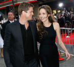 <p>Angelina Jolie and Brad Pitt arrive to the Warner Bros premiere of the film Ocean’s 13 at Grauman’s Chinese Theatre on June 5, 2007 in Hollywood. Source: Getty </p>