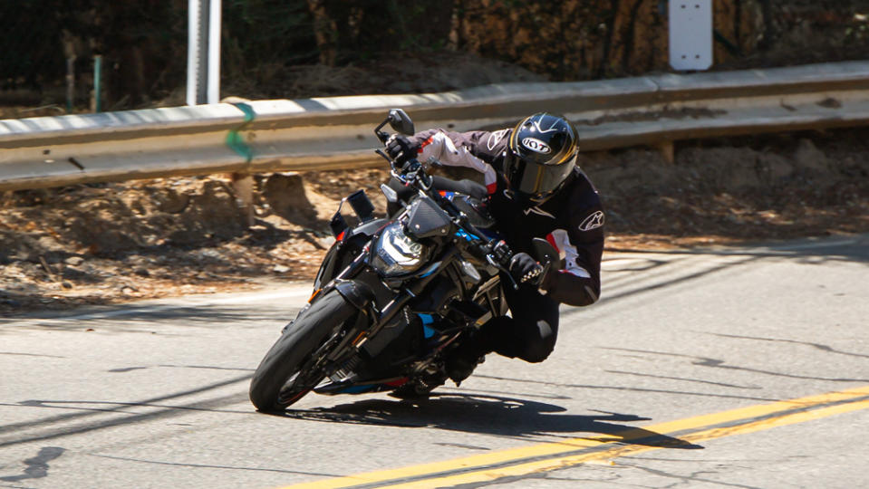 Riding the BMW M 1000 R M Competition naked bike.