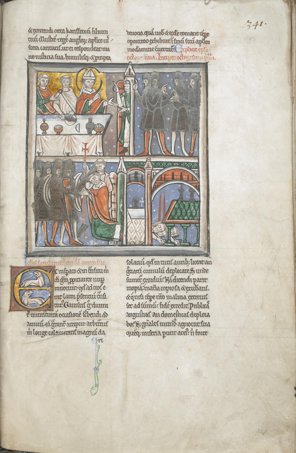 Illumination showing Becket’s martyrdom (The British Library)