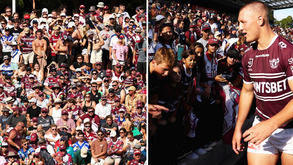 Manly NRL fans, pictured here at Brookvale Oval.