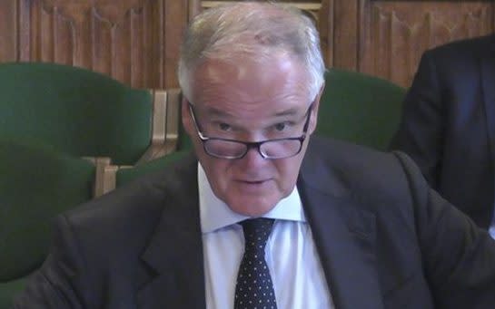 Henry Staunton, the former Post Office chairman,  appearing before the Commons business and trade committee