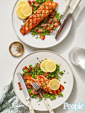 <p>Fred Hardy II</p> Eric Ripert's Gilled Salmon with Bacon and Peas