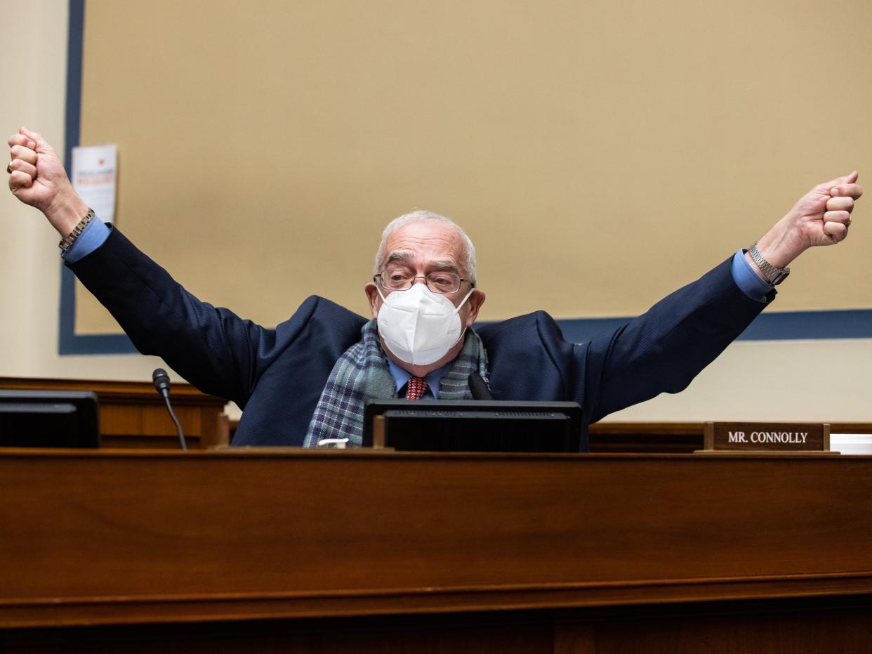 Gerry Connolly, speaks during a House Oversight and Reform Committee hearing February 24, 2021 on Capitol Hill in Washington, DC.  (Getty Images)