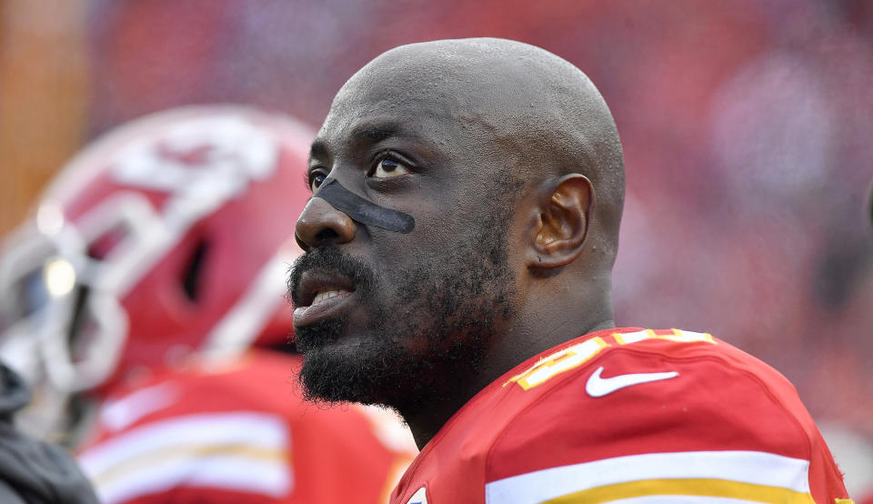 Former Chiefs pass rusher Justin Houston is taking his talents to Indianapolis. (John Sleezer/Kansas City Star/TNS via Getty Images)