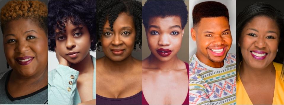 L to R: Cleo King, Alana Raquel Bowers, Ebony Marshall-Oliver, Aigner Mizzelle, Devere Rogers, Natasha Yvette Williams - Credit: Courtesy Production