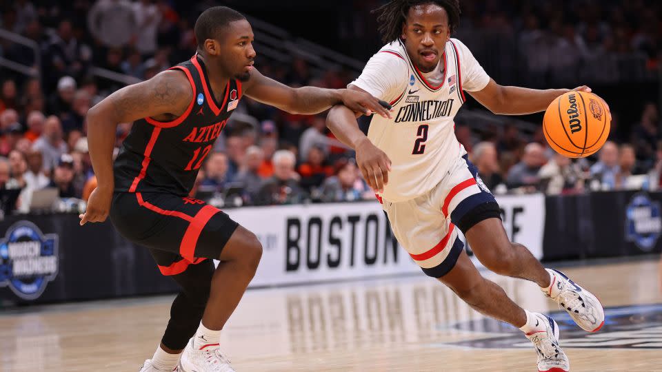 Tristen Newton (right) has been an important player for the UConn Huskies. - Michael Reaves/Getty Images