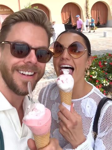 <p>Derek Hough/Instagram</p> Derek Hough and Hayley Erbert