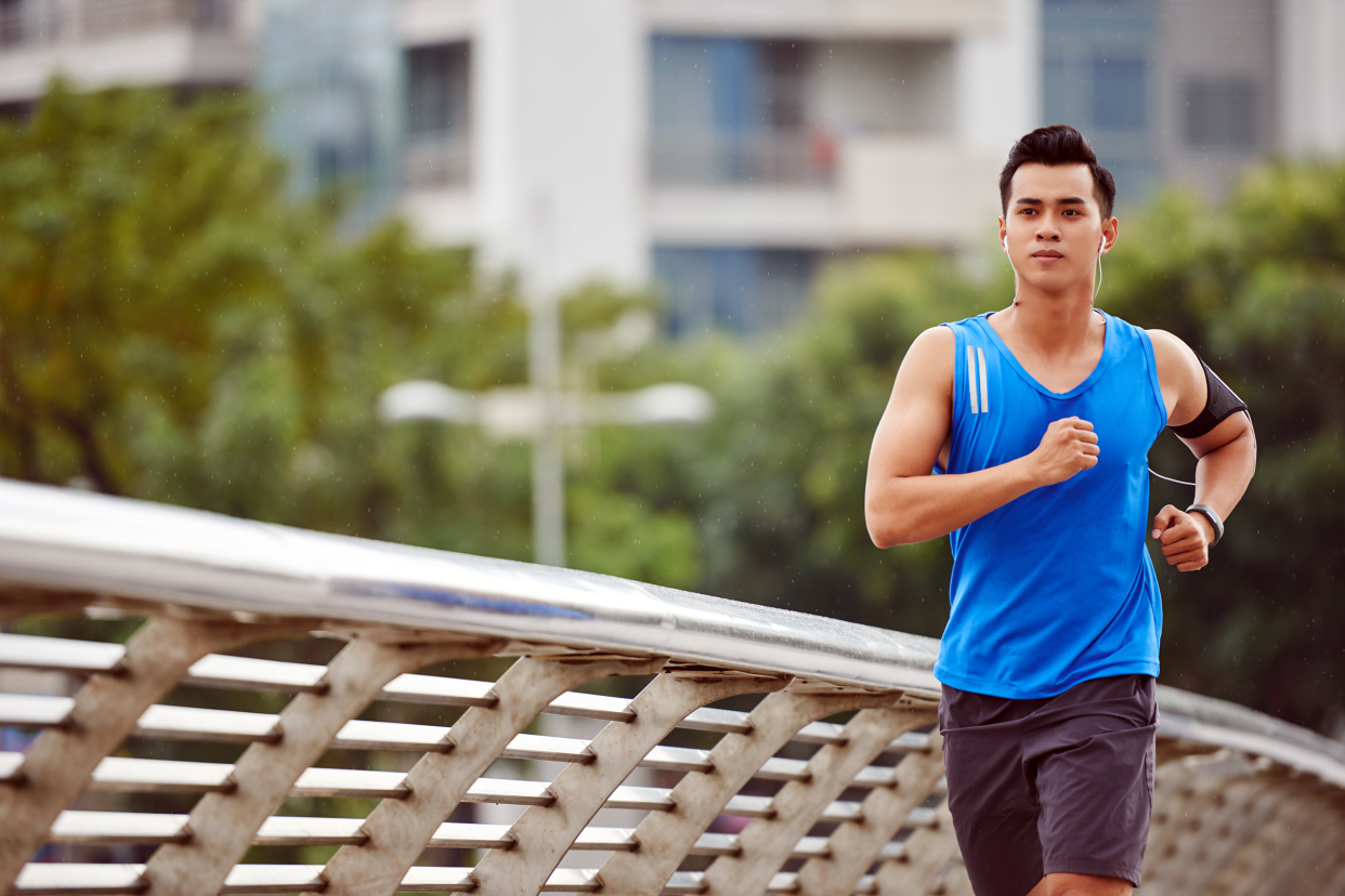 Man jogging outside