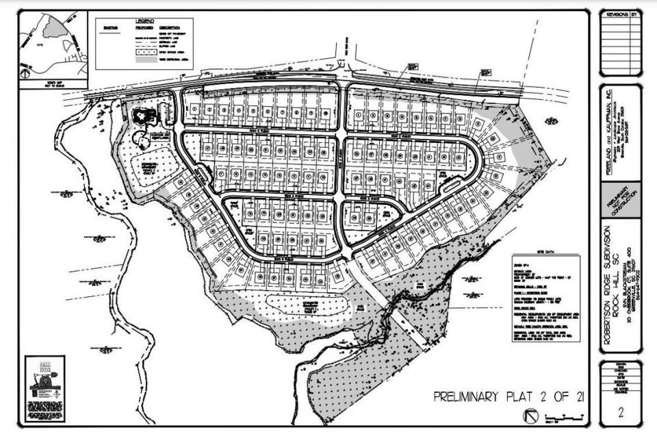 A new subdivision is proposed on Robertson Road, near South Pointe High School in Rock Hill.