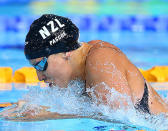 Sophie Pascoe of New Zealand competes on the way to winning the gold medal in the Women's 100m Breaststroke SB9 Final.