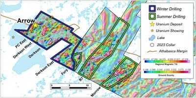 Figure 1: NexGen’s SW2 (Rook I) property with areas for 2024 exploration drilling activity highlighted. (CNW Group/NexGen Energy Ltd.)