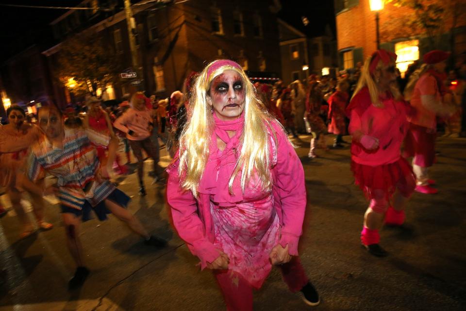 The Portsmouth Thriller group danced on Daniel Street during the annual Halloween parade Oct. 31, 2023.