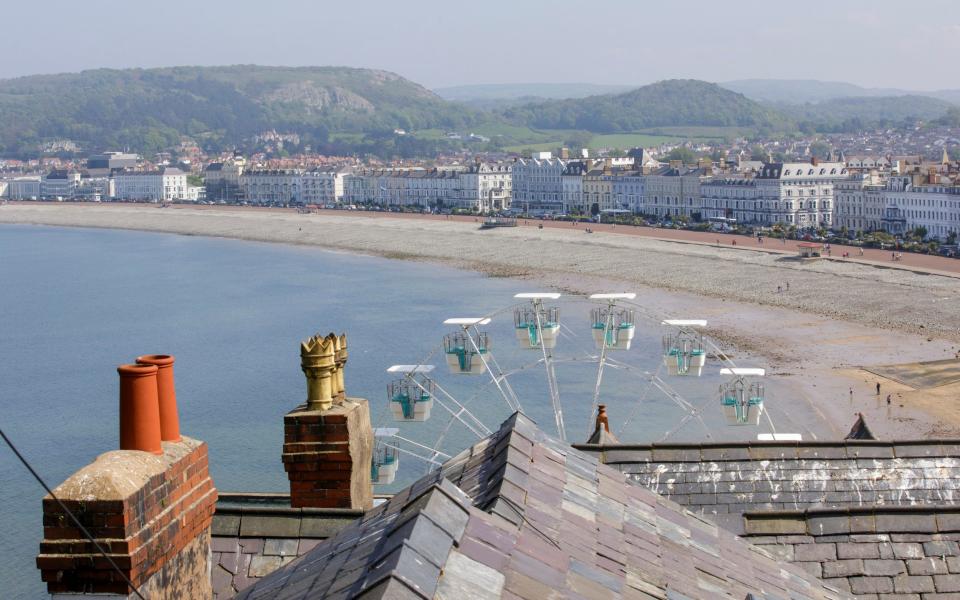 Llandudno promenade with the Great Orme headland rising behind