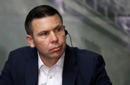 Acting U.S. Department of Homeland Security Secretary Kevin McAleenan attends a news conference in Guatemala City