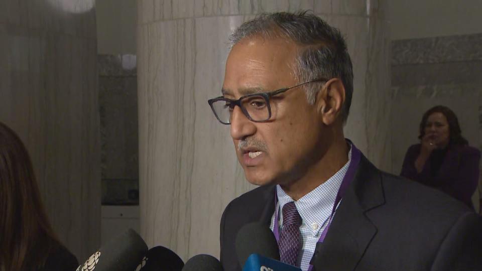 Edmonton mayor Amarjeet Sohi told reporter he was "very disappointed” to learn funding for the South Edmonton Hospital project had been cut during Alberta's budget. 