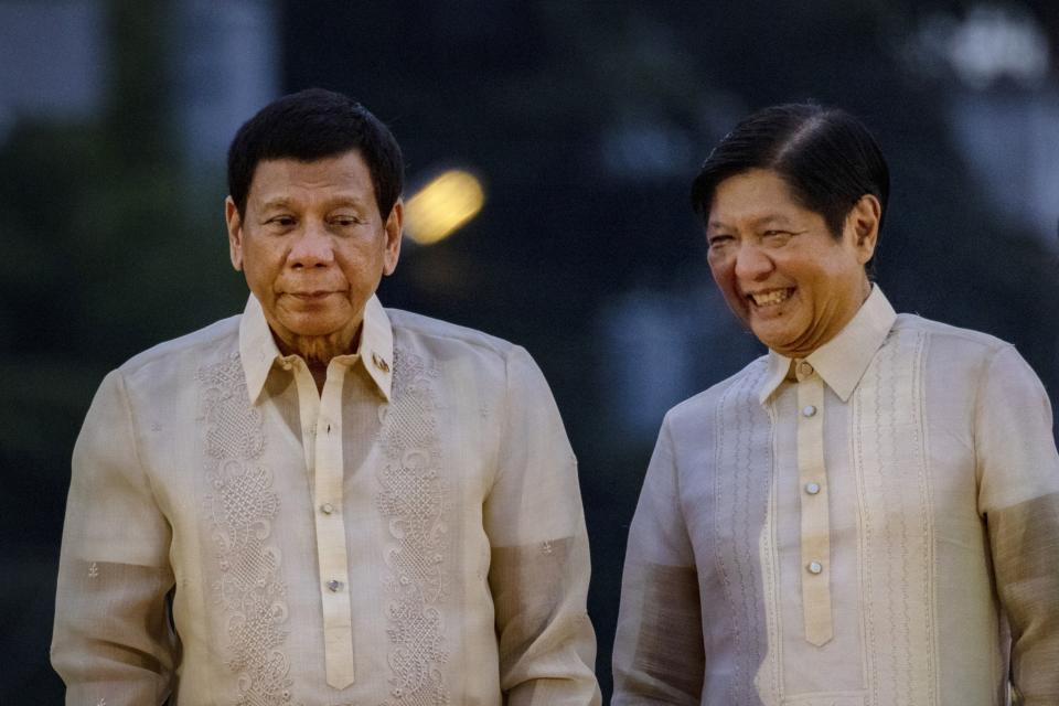 Rodrigo Duterte and Ferdinand Marcos Jr. in 2022.