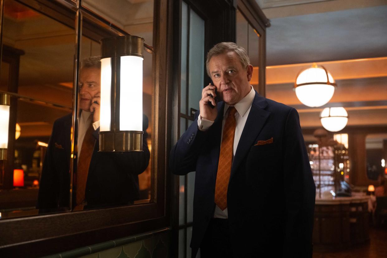 Hugh Bonneville on the phone in a scene from Douglas is Cancelled