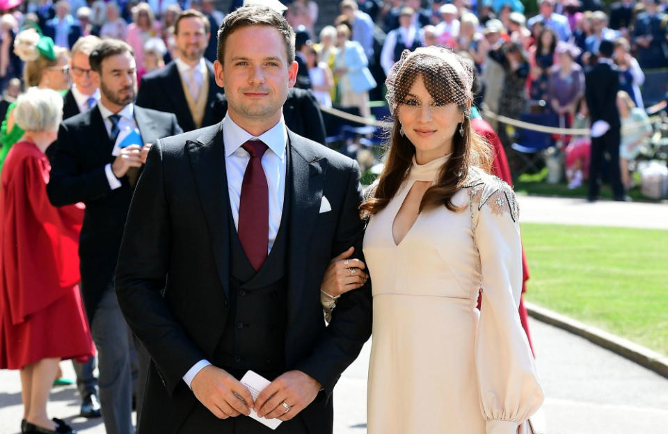 ‘Pretty Little Liars’ actress Troian Bellisario and ‘Suits’ star Patrick J. Adams have been married since 2016. Their wedding day was quite THE day! It all started when the groom arrived driving a converted school bus. But the course of the day changed when the bus got stuck and some attendants had to push it, even while wearing elegant outfits and probably expensive shoes!