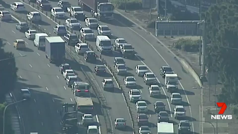 The blunder caused considerable delays on Sydney roads. Source: 7 News