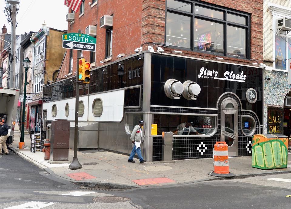 A general view of Jim's Steaks on South Street in Philadelphia, PA