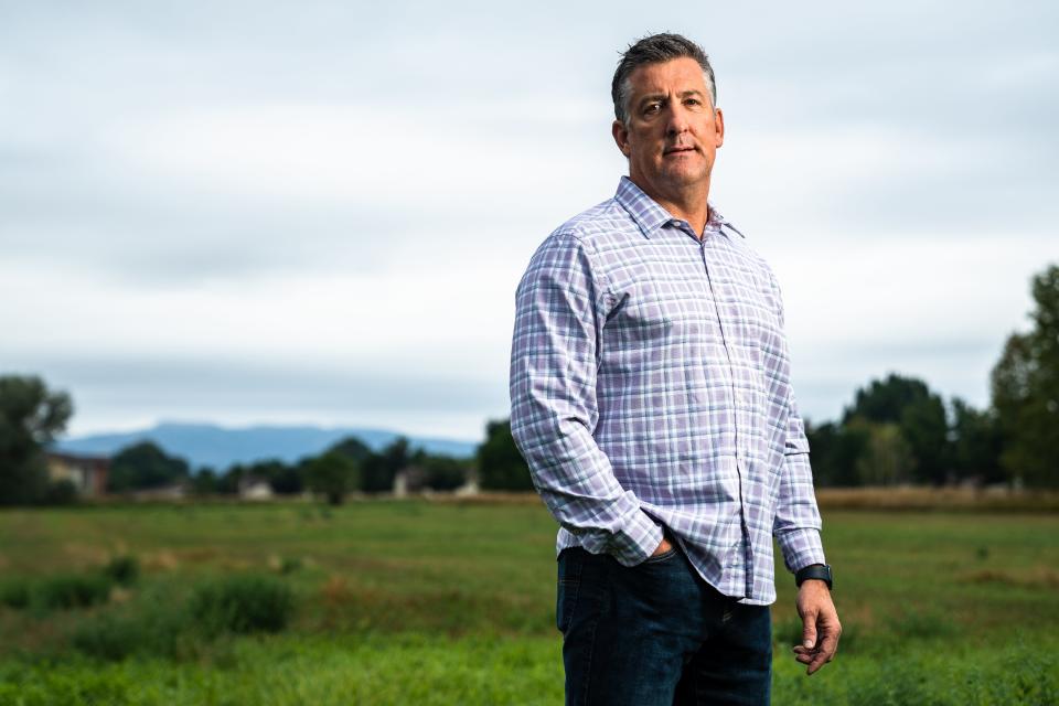Jason Sherrill, CEO of Landmark Homes, stands for a portrait at his proposed development near Corbett Drive and Ziegler Road on Monday, Sept. 11, 2023, in Fort Collins. The city has proposed raising the water supply requirement fee, which developers contend will drive up prices for new homes.