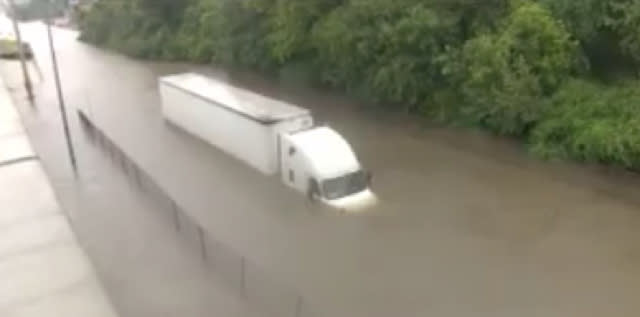 TV reporter helps rescue truck driver in Houston floods live on air