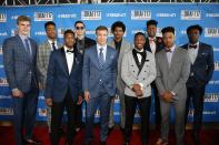 <p>NBA Draft prospects on the red carpet prior to the 2017 NBA Draft on June 22, 2017 at Barclays Center in Brooklyn, New York. </p>