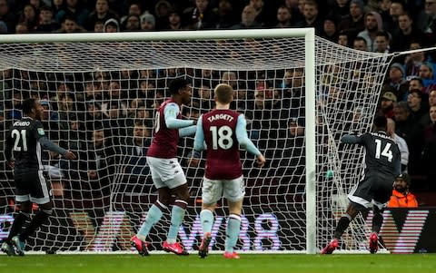 Kelechi Iheanacho of Leicester City scores a goal to make it 1-1 during the Carabao Cup Semi Final match between Aston Villa and Leicester City at Villa Park - Credit: &nbsp;James Williamson - AMA/Getty Images