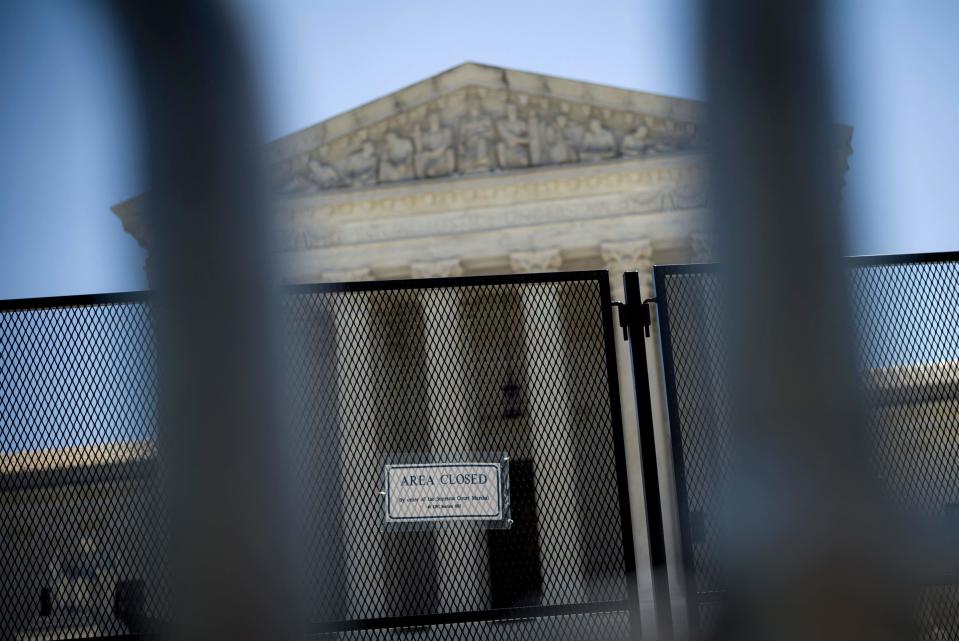 A security fence is seen in front of the Supreme Court in Washington, D.C., on June 15, 2022.