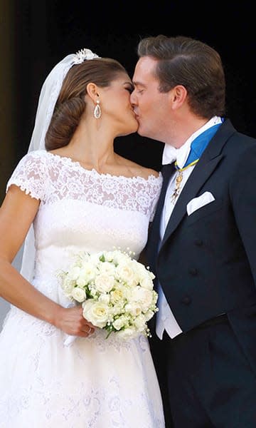 Princess Madeleine and Chris ONeill kissing on their wedding day