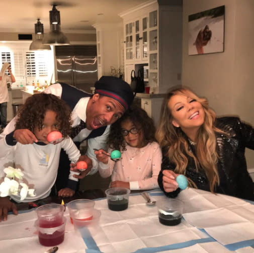 Nick Cannon and Mariah Carey celebrate Easter together.