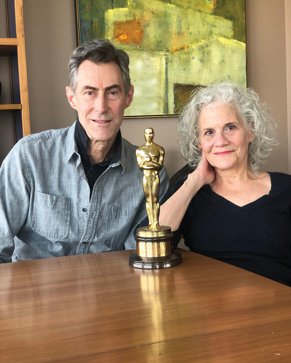 Bill Lauch, who accepted the Oscar on his late partner Ashman’s behalf, and Sarah Gillespie, Ashman’s sister. - Credit: Courtesy of Bill Lauch