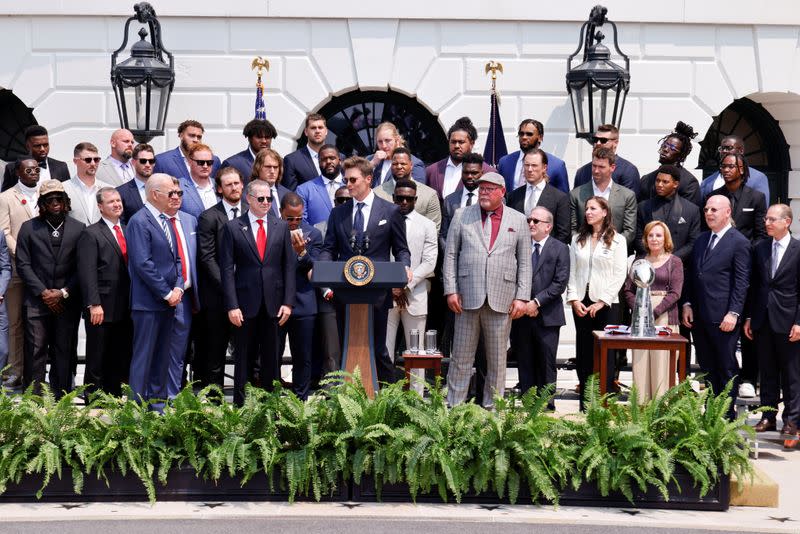 U.S. President Biden welcomes Super Bowl champion Tampa Bay Buccaneers at the White House