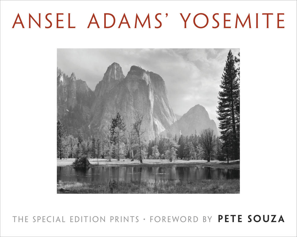 This cover image released by Little Brown and Company shows “Ansel Adams’ Yosemite,” by Ansel Adams. The book includes images from Yosemite National Park selected by Adams before his death in 1984. (Little Brown and Company via AP)