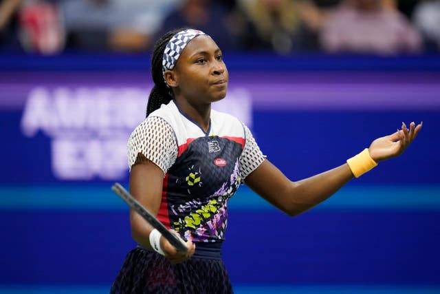 Coco Gauff looks frustrated