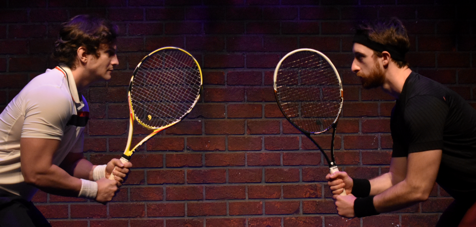 Tom Patterson, left, and Michael Perrie Jr. play tennis rivals battling pressures, family and each other in Anna Ziegler’s play “The Last Match” at Florida Studio Theatre.