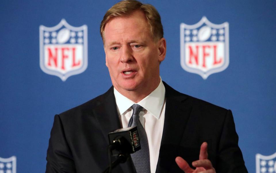 Roger Goodell admits NFL were wrong for not listening to NFL players earlier and encourage all to speak out and peacefully protest. - AP