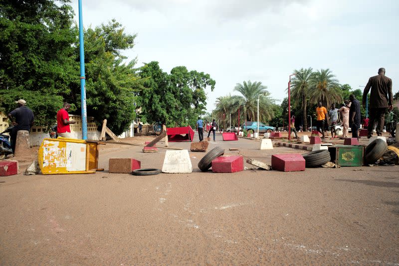 Supporters of the Imam Mahmoud Dicko and other opposition political parties protest against President Ibrahim Boubacar Keita in Bamako