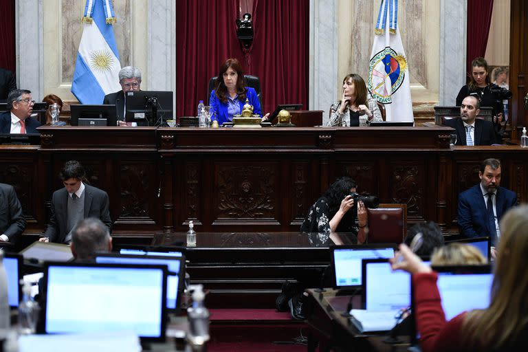 Cristina Kirchner presidió el comienzo de la sesión de la Cámara alta