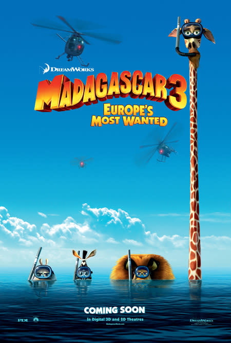 'Madagascar 3: Europe's Most Wanted' film poster